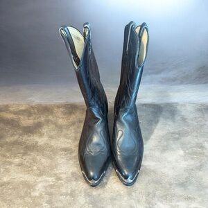 Durango Black Leather Cowboy Boots